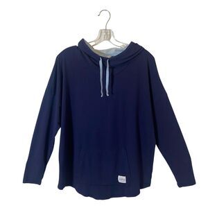Southern Tide Cowl Neck Hoodie Men M Blue Lightweight Coastal Preppy Pima Cotton